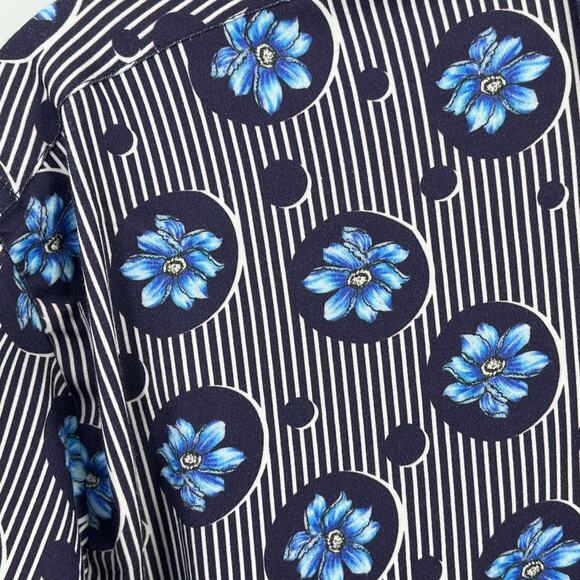 Luchiano Visconti Floral Stripe Print Button Front Dress Shirt Mens Size Small - Picture 2 of 7